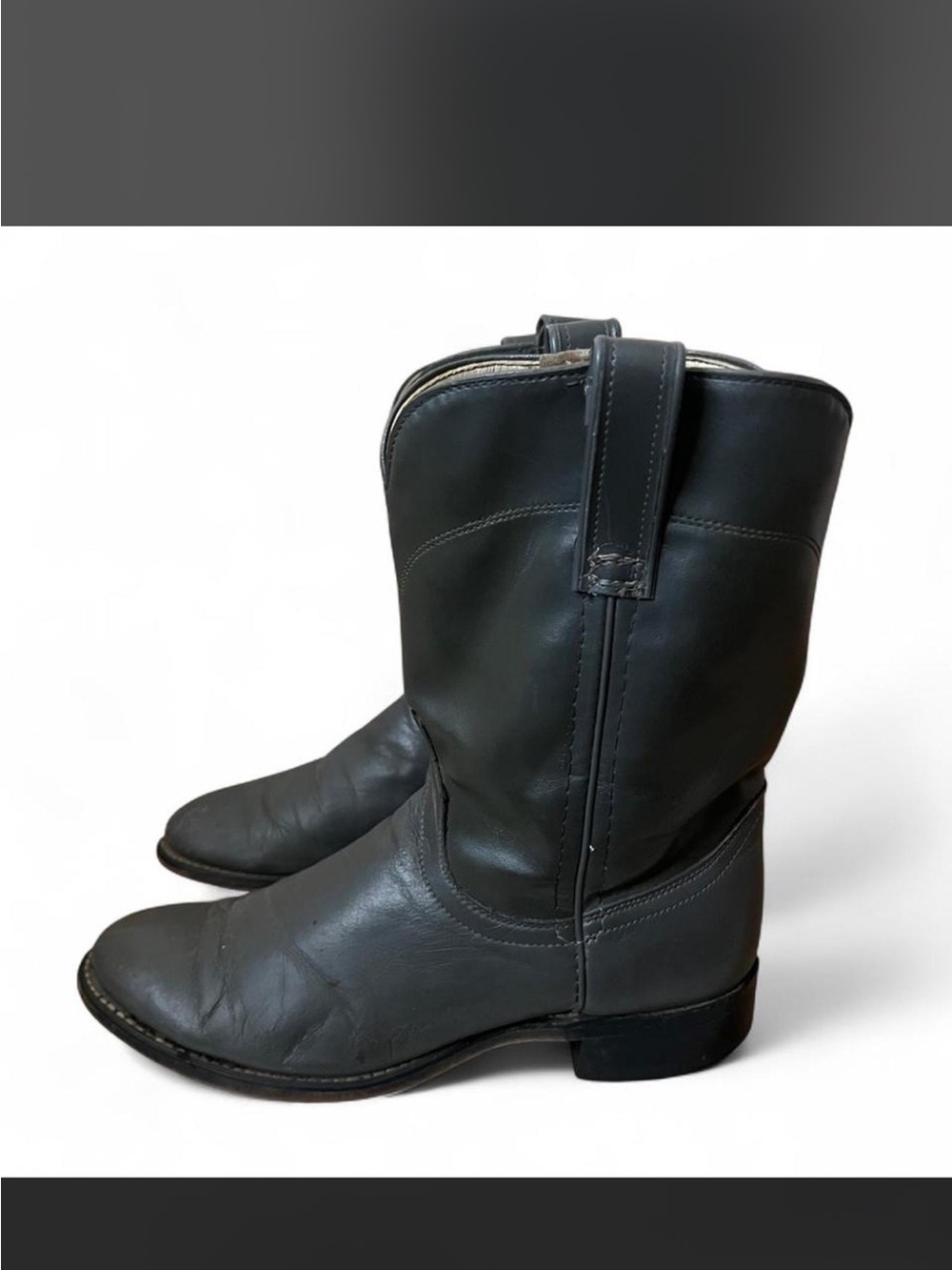 Laredo Women’s Gray Leather Classic Pull On Western Boots